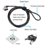 LORADAR Laptop Cable Lock - 6.7Ft Security Cable with Adhesive Anchors - Compatible for Tablets, Laptops, iMac & Other Devices - 3 Keys (Keyed Different)