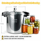 KILOGORGE 24qt pressure canner and canning pressure cooker with gauge,14.5PSI,practical 7pc Canning Supplies Starter Set,compatibility gas and induction cooktops, pressure cooker for canning (GREEN)