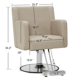 BarberPub Salon Chair for Hair Stylist, 360° Swivel Adjustable Height Hydraulic Styling Barber Chair for SPA&Home Salon, Barbershop 9446 (Creamy White)