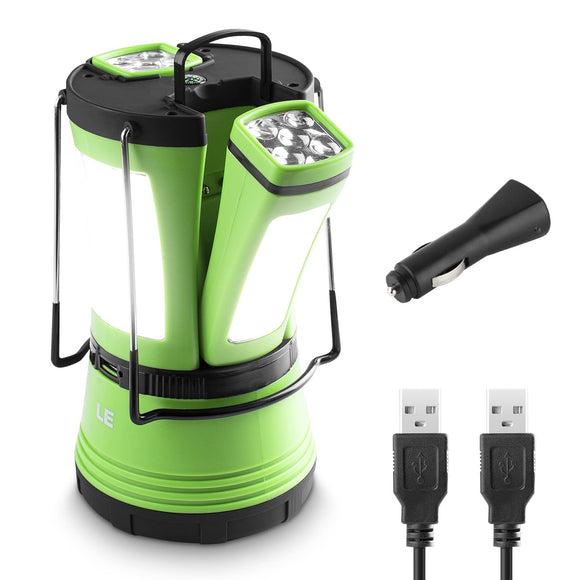LE LED Camping Lantern Rechargeable, 600LM, Detachable Flashlight, Camping Essentials, Perfect Lantern Flashlight Lighting EVER
