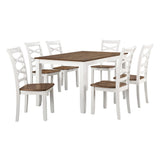 Lexicon Dining Table Set for 6 with Chairs, Wood 7 Piece Farmhouse Dining Room Table and Chairs Set of 6