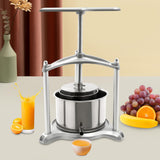 3L Stainless Steel Manual Fruit Press Juicer, Cider Grape Crusher Wine Apple Carrot Orange Berry Vegetables Cheese Tincture Herbal Juice Making, Includes 1 Filter Bag