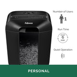 Fellowes Powershred LX45 Quiet Operation 8-Sheet Cross-Cut Paper Shredder, 4400201, Black