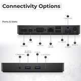 Dell WD15 130W Monitor Dock 4K USB-C - Dell Docking Station for Laptops with 130W AC Adapter