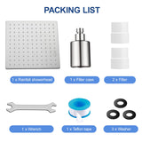 Filtered Shower Head for Hard Water, All-Metal High Pressure Rain Showerhead with 2 Premium Filters, Removes Chlorine & Harmful Substances, Adjustable Replacement, Brushed Nickel
