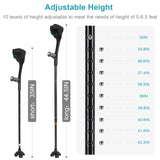Forearm Crutches for Adults, Folding Crutches for Walking, Have Adjustable Forearm Crutch Pads, with Four Corner Base Prevent Slipping , Suitable for Old People, Lame People (Black)