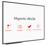 JILoffice Magnetic Whiteboard/White Board, Dry Erase Board 48 x 36 Inch, Black Aluminum Frame Wall Mounted Board for Office Home and School JILoffice