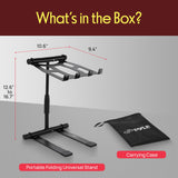 Portable Folding Laptop Stand - Standing Table with Adjustable Angle, Foldable Height and Four Prong Anti-Slip Tray for iPad