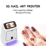 XEEAOFE Mini Nail Painting Machine, Digital Mobile Nail Art Printer, Smart Phone Control, Smart 3D Nail Art Printer Printing