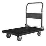 Platform Truck Push Cart Dolly, 1000LBS Heavy Duty Folding Platform Truck with 360° Swivel Wheels, Flat Bed Cart with Space Saving Push