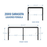 Backyard Discovery Sarasota 20' x 10' Galvanized Steel Louvered Pergola Kit with Adjustable Roof