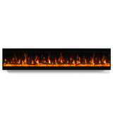 70 inch Electric Fireplace, Ultra-Thin Electric Fireplace Inserts, Ultra-Narrow Frame, Wall Mounted and Recessed Fireplace, Log & Crystal, Touch Screen & Remote Control, 1500W