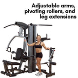 Body-Solid (F500/2) Multi-Station with 210lb Weight Stack Home Gym Machine, Arm & Leg Strength Training Functional Exercise Workout Station for Weight Lifting and Bodybuilding Body-Solid