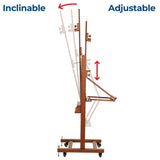 VISWIN Double-Sided Easel & Drafting Table, Hold 1 or 2 Canvas, Solid Beech Wood Artist Easel for Painting Canvas, Adjustable H Frame Easel with Tray & Wheels, Art Easel Stand for Adults, Artists