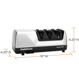 Chef'sChoice Professional Electric Knife Sharpeners AngleSelect for 15- and 20-Degree Straight-Edge and Serrated Knives with Diamond Abrasives & Precision Angle Control, 2-Stage, Metallic