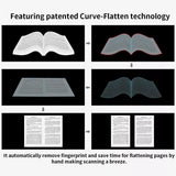 QERTYHJK Portable 13MP Book Scanner Flatten Curve Technology Capture Max A3 Document Fast Scan for Office Library School