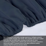 Cottingon 3 Piece Massage Table Sheet Set, 100% Brushed Premium Microfiber Ultra Light, Wrinkle free, Facial Bed Cover Fits 36" x 77" upto 7"Deep Massage Beds, Navy Blue
