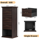 Tribesigns 4-Drawer File Filing Cabinet, Vertical File Cabinet Office Wood Filing Cabinet for A4 /Letter Size Narrow Tall File Storage, Walnut