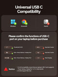 USB C Docking Station Dual Monitor 4K@60Hz, Laptop Dock with Vertical Stand