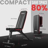 PASYOU Adjustable Weight Bench Full Body Workout Multi-Purpose Foldable Incline Decline Exercise Workout Bench for Home Gym PASYOU