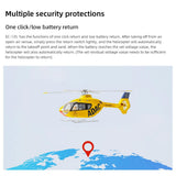 MechPuConToy GPS RC Helicopter Model, FLYWING EC135 470-Class 2.4G 6CH 4 Detachable Propellers RC Simulation Helicopter Model with H1 Flight Controller and Return-to-Home (PNP Version)