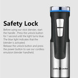 Liebe&Lecker Immersion Blender Handheld Cordless, 3 in 1 Cordless Hand Blender, 8 Speed Emulsion Blender Handheld with Whisk Milk Frother for Soup Smoothie