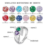 Oseew Mothers rings with 2 birthstones 10k white gold 18k white gold mothers ring mothers ring 2 birthstones white gold 18k Women birthstone gold rings for mom