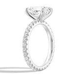 MSBLUE® Size 6 2ct Emerald Cut Moissanite Engagement Ring