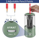 AFMAT 6 Holes Pencil Sharpener for 6-11mm Pencils and Electric Pencil Sharpener for 6-12mm Pencils, 2 Pack