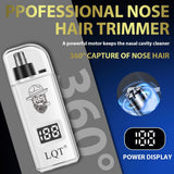LQT Hair Clippers for Men 4 in 1 White LED Display Cordless Clippers Set Professional Electric Beard Trimmer for Men Foil Shaver Nose and Ear Hair Trimmer with Storage Bag to Son Husband Father Gifts