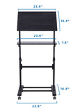 Mobile Stand Up Desk, Portable Podium and Presentation Lectern Height-Adjustable Multi-Purpose Standing Workstation,Black. Mount-It!
