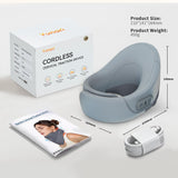 Yunari Cordless Neck Brace for Cervical Spine Posture Correction and Support, Patented Traction Device with Intelligent Adjust and Hot Compress, Neck Brace for Men and Women, （Gray, Medium）