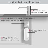Touchless Automatic Soap Dispenser for Kitchen Bathroom Sink Built in Brushed Nickel Liquid Commercial Electric Soap Dispenser with Bottle and Pump Brushed Nickel