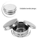Camping Cooking Set, Backpacking Camping Cookware Mess Kit, 4Pcs Portable Stainless Steel Camping Picnic Outdoor Pan Pot Plate Tableware