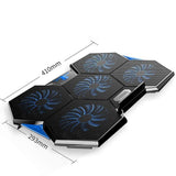 KMWHPJN Laptop Cooling Pad, Portable Utral Slim Fan Cooler with Quite Fans, LED Lights, Shield Holders (Black-2 Fans)