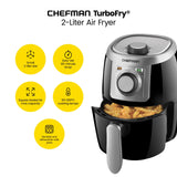 CHEFMAN Small, Compact Air Fryer Healthy Cooking, 2 Qt, Nonstick, User Friendly and Adjustable Temperature Control Chefman