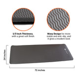 GYMENIST Thick Exercise Yoga Floor Mat Nbr 24 X 71 Inches Great for Camping Cardio Workouts Pilates Gymnastics (Black) GYMENIST