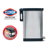 Trash Can with Clorox Odor Protection - Narrow Kitchen Garbage Bin with Soft Close Lid | 45 Liter Glad