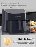 Nuwave Brio Plus 8 Qt Air Fryer, PFAS Free, New & Improved, Digital Touch Screen, Cool White Display, 50°F~400°F, 3 Wattages 700, 1500, 1800