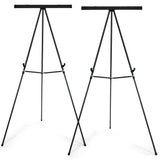 Aluminum Flip Chart Display Easel Stand with Adjustable Floor for Boardroom, Whiteboard, Paper Pads, Signage, 63 1/2'' High, Black,2 Pack Falling in Art