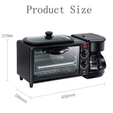 Multifunction Breakfast Machine with Mini Toaster Electric Oven, 3 in 1 Breakfast Maker Station, Breakfast Egg Sandwich Maker(Pink)