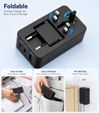 Jasput Universal Travel Adapter, 2026 Ultra-Slim Mini International Plug Adapter with 2 USB-C & 1 USB-A, PD 67W Fast Charging, 1 AC Outlet,Compatible with EU/UK/AU/Asia, Travel Essentials