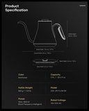 Cocinare Gooseneck Electric Kettle, ±1°F Precise Temperature Control, 1500W Fast Heating, Pour Over Coffee & Tea Kettle with Brew Timer & Keep Warm, Stainless Steel, 0.9L (Rainforest)