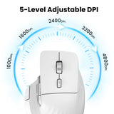 Adjustable DPI, Flying Scroll & Thumb Wheel, Bluetooth Mice for Laptop, Computer, Tablet