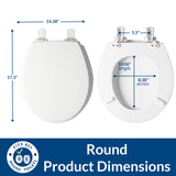 Mayfair Cassel Slow Close Toilet Seat, Easy Clean, Non Slip Premium Wood Seat, Easy Install, Made in USA, Round, Bone