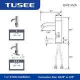 TUSEE Manual and Automatic Faucet, Touchless Bathroom Faucet with One Temperature Control Rod, Chrome, TS-5303C