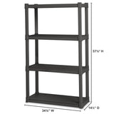 Sterilite 4-Pack 4 Shelf Unit, Heavy-Duty Shelving Storage and Utility Rack - Standing Plastic Organizer Shelves for Kitchen, Bathroom, and Garage