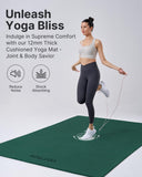 YOTTOY Large Yoga Mat (75 * 52 * 1/2inch),Extra Wide TPE Exercise Mat,Non-Slip Workout Mat for Pilates, Fitness, Barefoot, Home Gym Studio with Strap and Towel