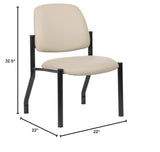 Boss Office Products Guest Chair, 300 lb. Weight Capacity, Beige