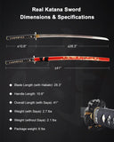 1045 Carbon Steel Pine Katana for Display, Hand Forged Full Tang Sword